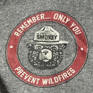 Gray Smokey Bear Graphic Sweat Shirt Size S